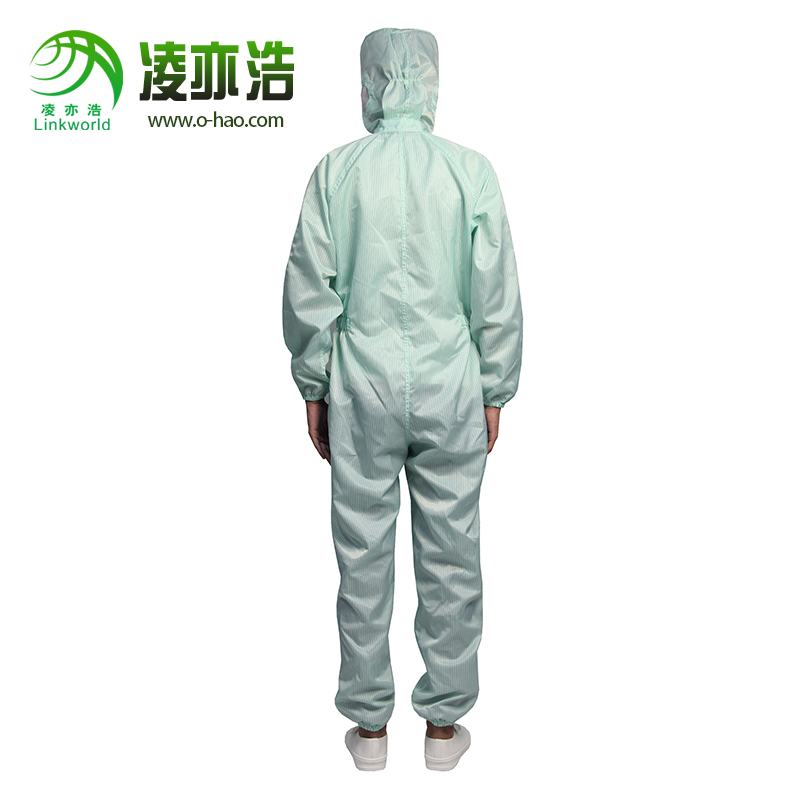 绿色连帽连体防静电服LH-101-A